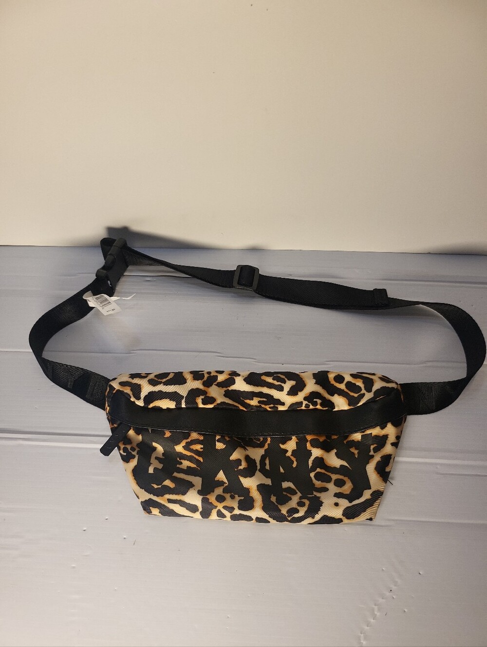 DKNY NEW YORK FANNY PACK BELT BAG BLACK/BROWN LEOPARD PRINT
